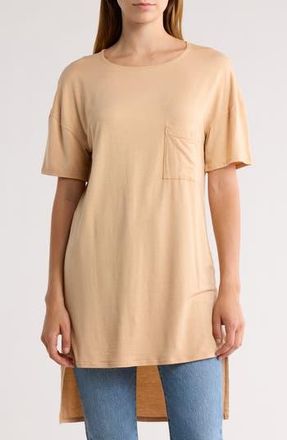 Go Couture Short Sleeve High-Low Tunic Top in Cocoon at Nordstrom Rack, Size X-Large