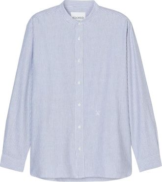 Closed Camicia a righe con colletto alla coreana - Blu
