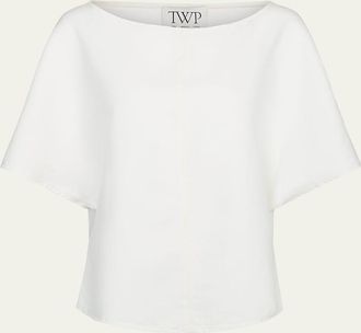 TWP Simple T in Denim Shirting