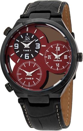 Joshua & Sons Quartz Ted Three Time Zone Dial Mens Watch JX119RD