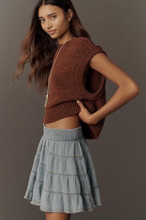 Pilcro Reese Tiered Smocked Mini Skirt by Pilcro