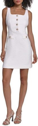 Karl Lagerfeld Tweed Knit Sheath Minidress in Soft White at Nordstrom, Size 10
