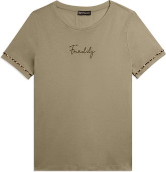 Freddy T-shirt con inserto crinkle sul retro e dettagli animalier