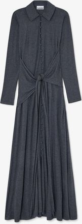 Ganni Mixed Long Dress in Grey Jersey - Size 10/12 Modal