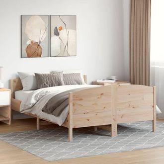 Berkfield Home Bed Frame without Mattress 120x190 cm Small Double Solid Wood Pine in Brown