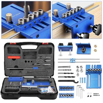 OEM Kit De Plantilla De Posicionamiento 3 En 1 De 6/8/10 Mm, Localizador De Herramientas Para Carpinter&iacute;a De 5 Agujeros, 3 Formas De Montaje Con Punz&oacute;n Gu