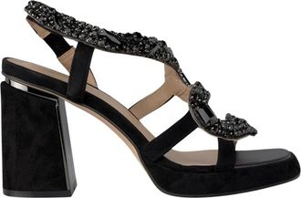 Alma En Pena Slang strass hoge hak sandaal - Dames - Sandalen met hakken - Zwart - 38 EU - Schoenen