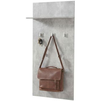 Dmora Appendiabiti Traves, set Fissaggio a Muro Incluso, 5 Ganci, Installazione a Muro, 137h cm Grigio Cemento