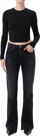 A Gold E Womens Kick Boot Denim Jeans In Black