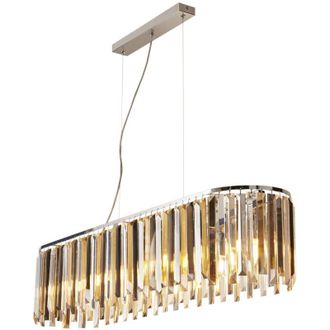 Searchlight Lampadario Contemporaneo Clarissa Acciaio Cromo Vetro Bianco 8 Luci E14