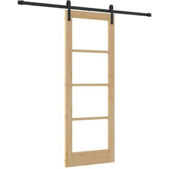 vidaXL Puerta Corredera Orkdal Natural Y Negro 73,5 X 198,5 Cm Vidaxl