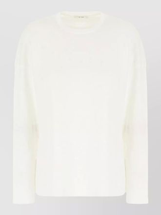 The Row floris cotton long sleeve round neck t shirt