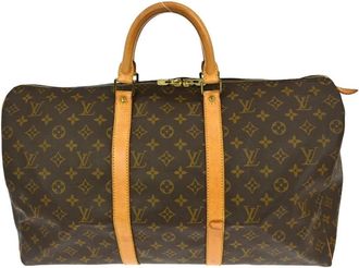 Louis Vuitton Pre-owned Weekend Bags, female, Brown, Size: ONE SIZE Pre-owned Monogram Keepall Travel Bag