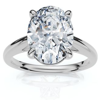 Pompeii3 Certified 2Ct Oval Solitaire Ashley Diamond Engagement Ring 14k Gold Lab Grown