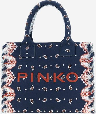 Pinko Bolso shopper de algod&oacute;n con logotipo de Pinko