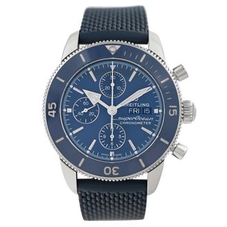 Breitling Pre-owned Breitling Super Ocean Chronograph Automatic Chronometer Blue Dial Mens Watch A13313