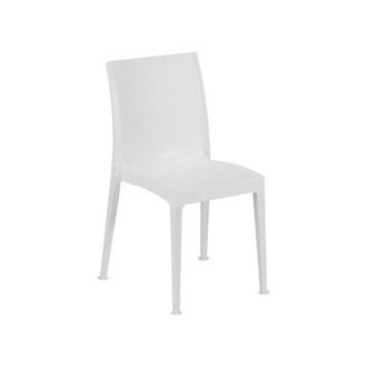 Dmora Dmora - Silla De Exterior Ferla, Silla De Jard&iacute;n Que Ahorra Espacio, Apilable, Ideal Para Jardines Y Terrazas, Made In Italy, 42x48 H81 Cm, Blanca