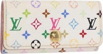 Louis Vuitton Pre-owned Accessories, female, White, Size: ONE SIZE Pre-owned Canvas Key Holder