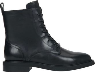 Estro & Luminara Schoenen, Dames, Zwart, 36 EU, Leer, Lage leren enkellaarsjes met decoratieve veters