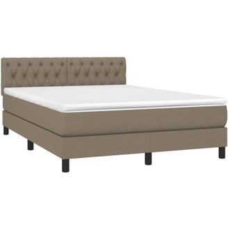 vidaXL Vidaxl - Cama Box Spring Con Colch&oacute;n Tela Gris Taupe 140x200 Cm
