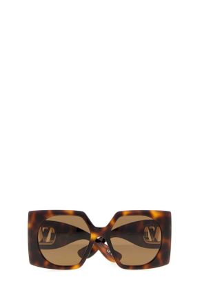 Valentino Garavani Womens Sunglass Tortoiseshell Acetate Sunglasses Brown