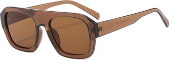 Generic Outdoor Men Commuter Sunglasses Vacation Women Driving Sun Glasses(Brown)