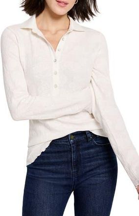 Nic+Zoe Collared Lace Jacquard Knit Top in Classic Cream at Nordstrom Rack, Size Xx-Large