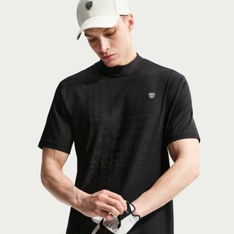 Nike Mens Tartan Dri-FIT Golf Top in Black | II0784-010