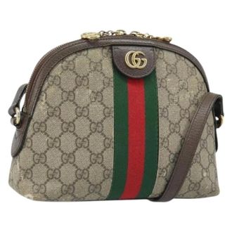 Gucci Pre-owned Cross Body Bags, female, Multicolor, Size: ONE SIZE Pre-owned Vintage Canvas Shoulder Bag