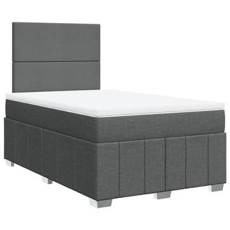 vidaXL Vidaxl - Giroletto A Molle Con Materasso Grigio Scuro 120x190cm Tessuto