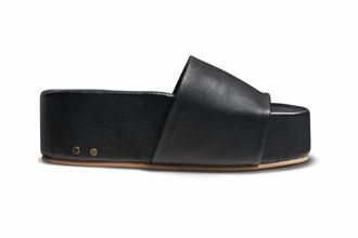 beek Womens Albatross Leather Platform Sandal In Black