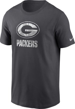Nike Green Bay Packers Fractal Logo Nike Mens NFL T-Shirt in Grey | NP9906F7T-XER