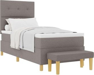 vidaXL Box Spring Bed with Mattress Taupe 80 x 200 cm Fabric vidaXL