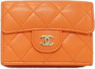 Chanel Orange Leather Wallet (Bi-Fold) (Pre-Owned)