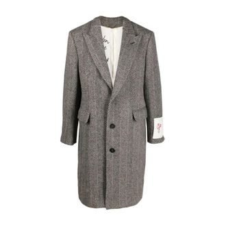 Golden Goose Grijze Wollen Jas Enkelrij - Heren - Mantel - Grijs - XL - Wol - Jassen