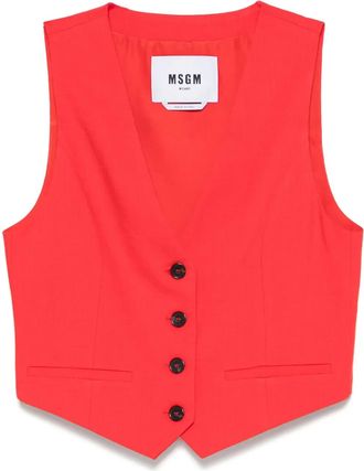 Msgm Gilet - Rosso