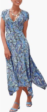 Lascana Handkerchief Hem Dress in Blue Multi at Nordstrom, Size 10