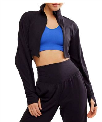 Free People Movement Never Better Cozy Layer Zip Top In Black