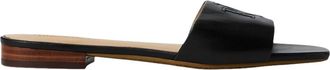 Ralph Lauren Everley Slide Sandals - Black Leather