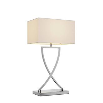 Lucande L&aacute;mpara de mesa de metal plateado