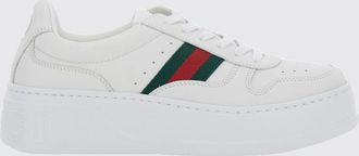 Gucci Sneaker bassa in pelle di vitello con nastro Web e suola platform