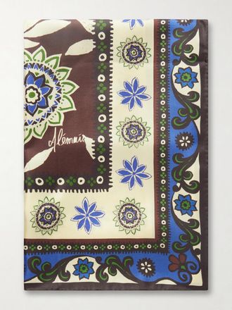 Alemais Foulard In Twill Di Seta Stampato Jasper - Verde