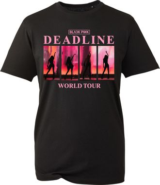 Generic Deadline Vintage Concert-Inspired Black Tee with Pink and Orange Sunset Graphic - Unisex Short Sleeve Casual Wear Tee Top for Unisex (Black, S Years)