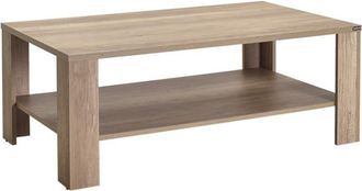 Calicosy Mesa de centro con 1 estante l110 cm - Efecto Nogal claro