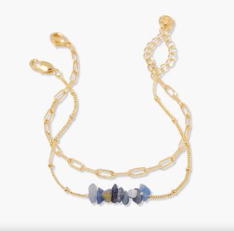 Brook & York Womens Alex Birthstone Bracelet Set In Gold And Blue