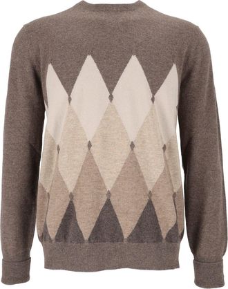 Ballantyne Argyle Cashmere Crew Neck Sweater