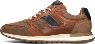 Mazzeltov Heren Madrid Sneakers in Cognac - Heren - Sneakers - Bruin - 42 EU - Katoen - Schoenen