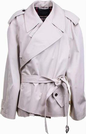 Balenciaga Cropped Trench Jacket - Heren - Jassen - Beige - Maat: L Katoen