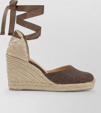 Castaner espadrille wedge sandals round toe glitter