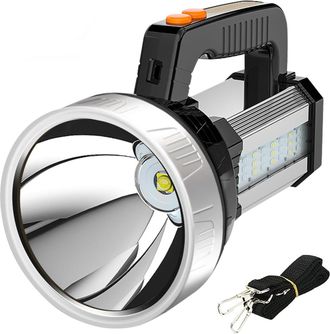 OEM Lampara De Mano - Led 1500 Lm - Alcance 500 M - Bater&iacute;a Recargable 8800 Mah - 5 Modos - Ip4 - Para Acampada Senderismo Bicicleta - 1 Unidad